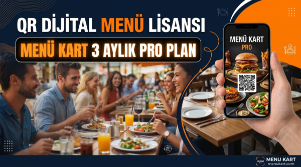 Menü Kart 3 Aylık Pro Plan Qr Dijital Menü Lisansı